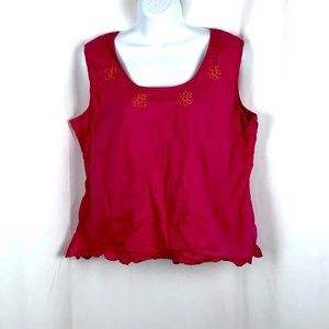 BFA Classics Cotton floral cutout tank top XL